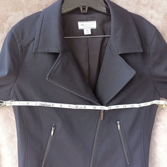 Liz Claiborne Black Short Jacket Zipper M Simply Liz - Picture 2 of 5